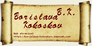 Borislava Kokoškov vizit kartica
